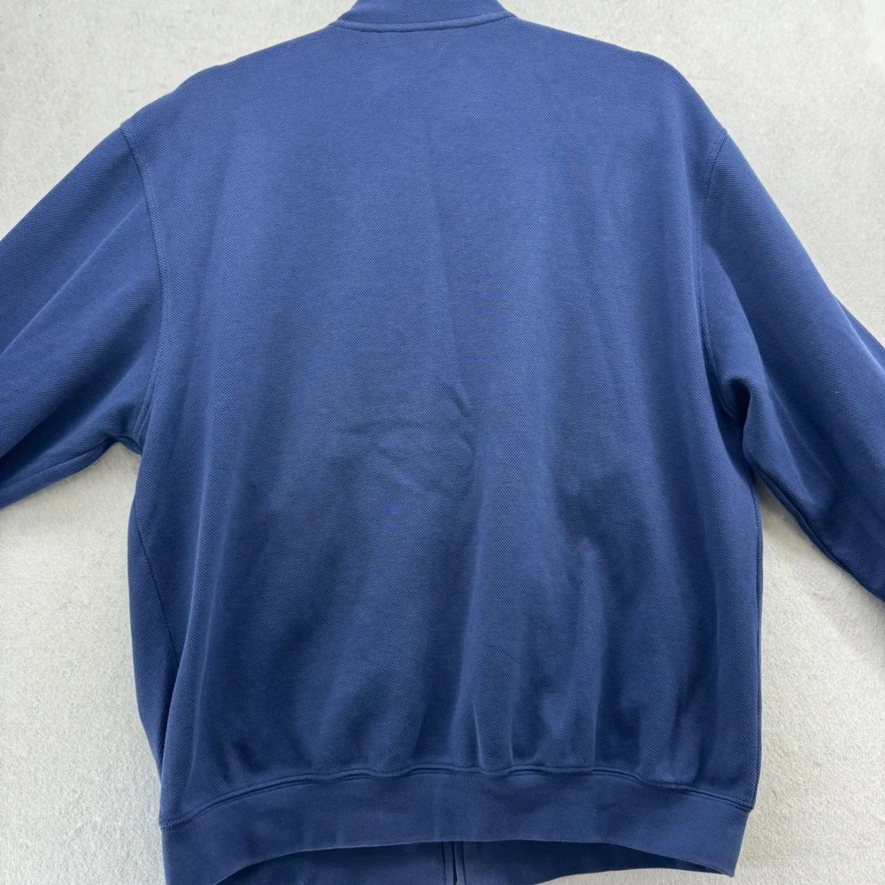 Scott Barber Men's M Blue Full‎ Zip Pima Cotton Sweater Jacket Casual Classic